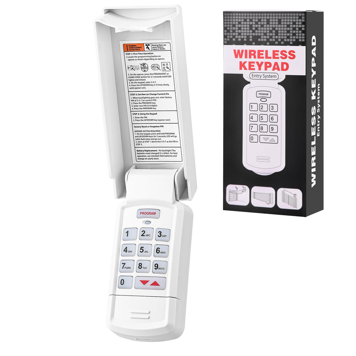 Aooashet OKP-BX keypad front view showing quick access for garage entry