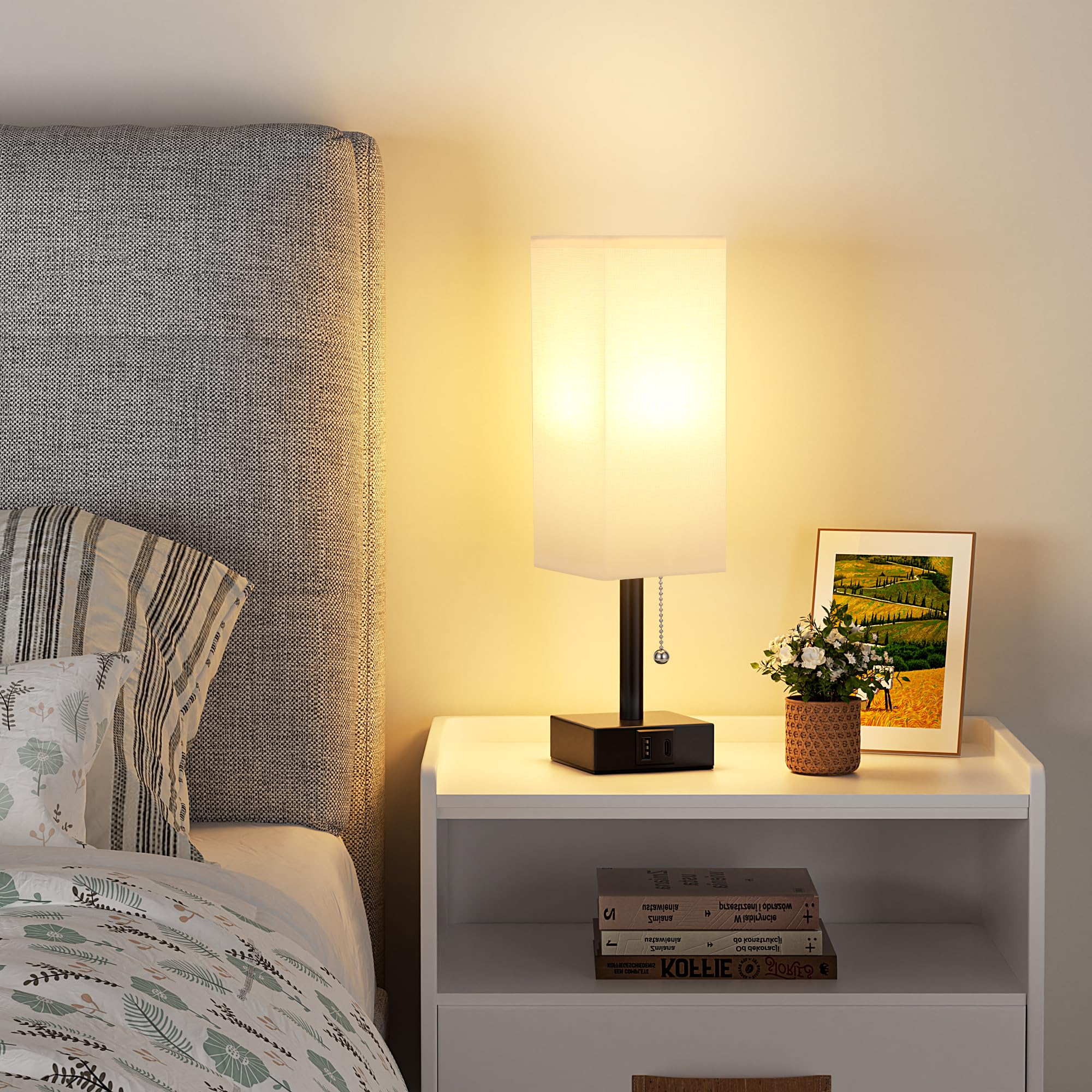 Aooshine bedroom table lamp suited for desks and nightstands