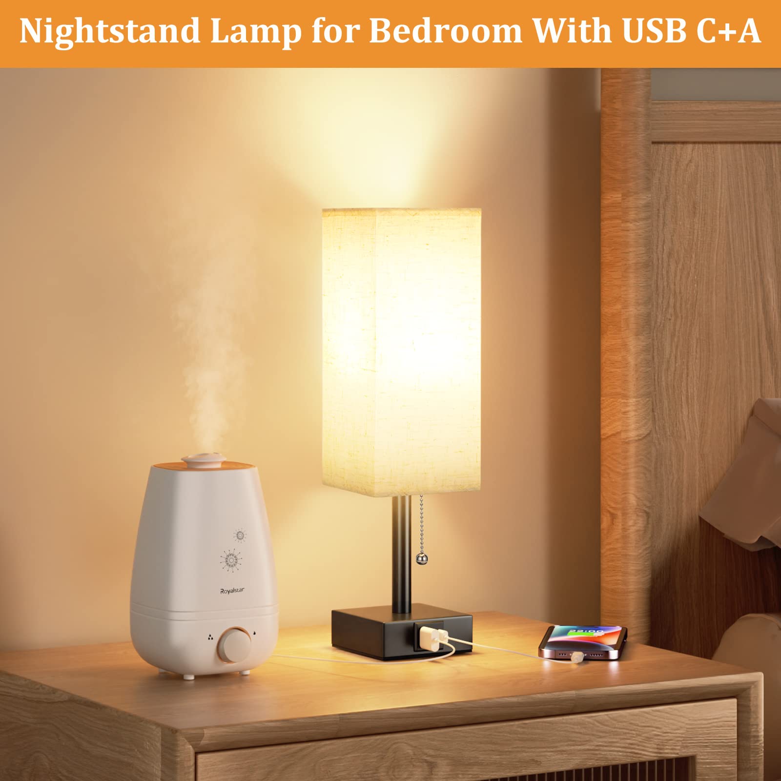 aooshine bedside lamp compact height of 14.7 inches fits nightstands