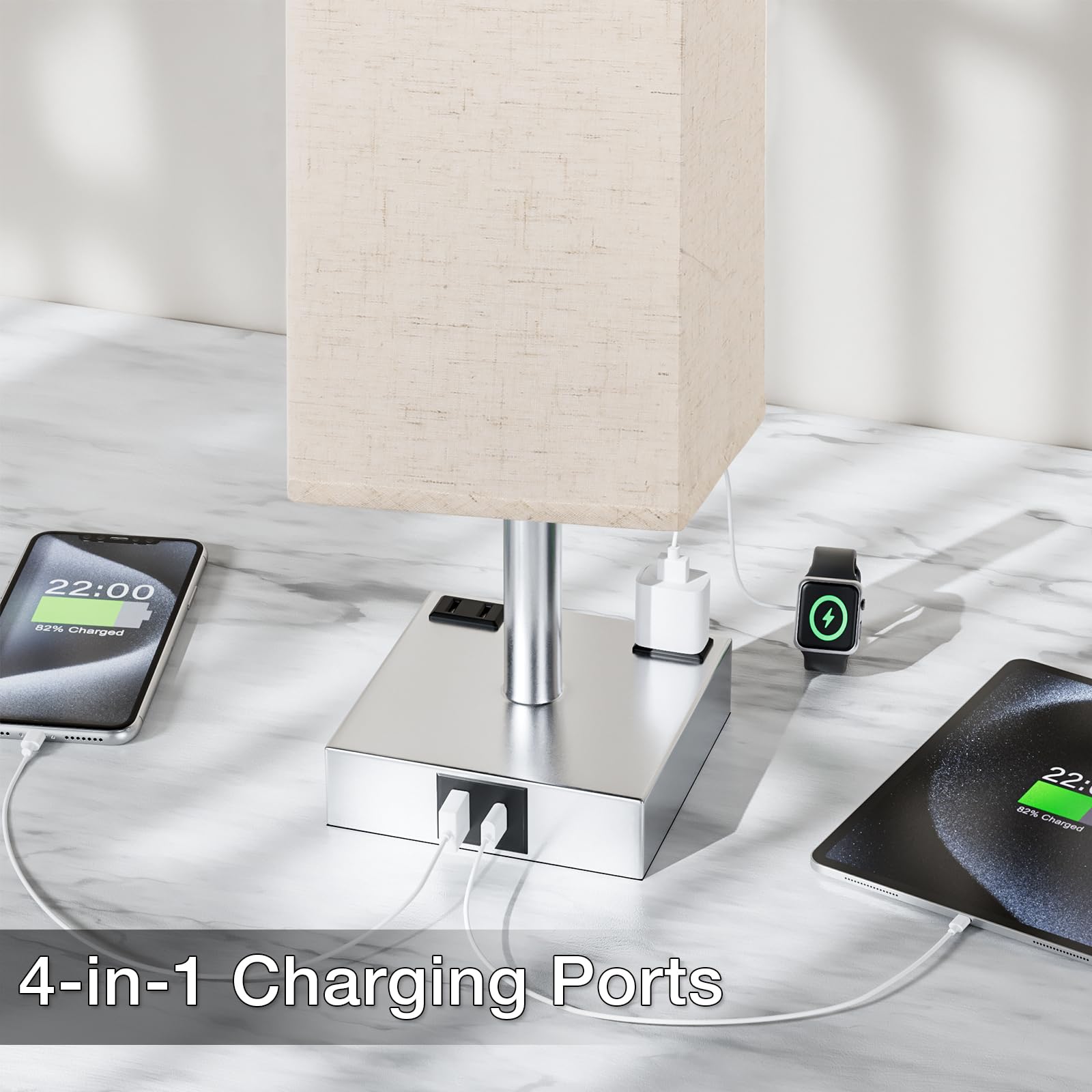 aooshine bedside lamp provides dual AC outlets for extra power access