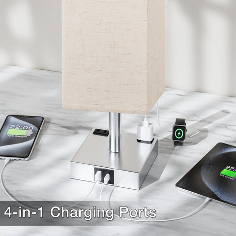 aooshine bedside lamp provides dual AC outlets for extra power access