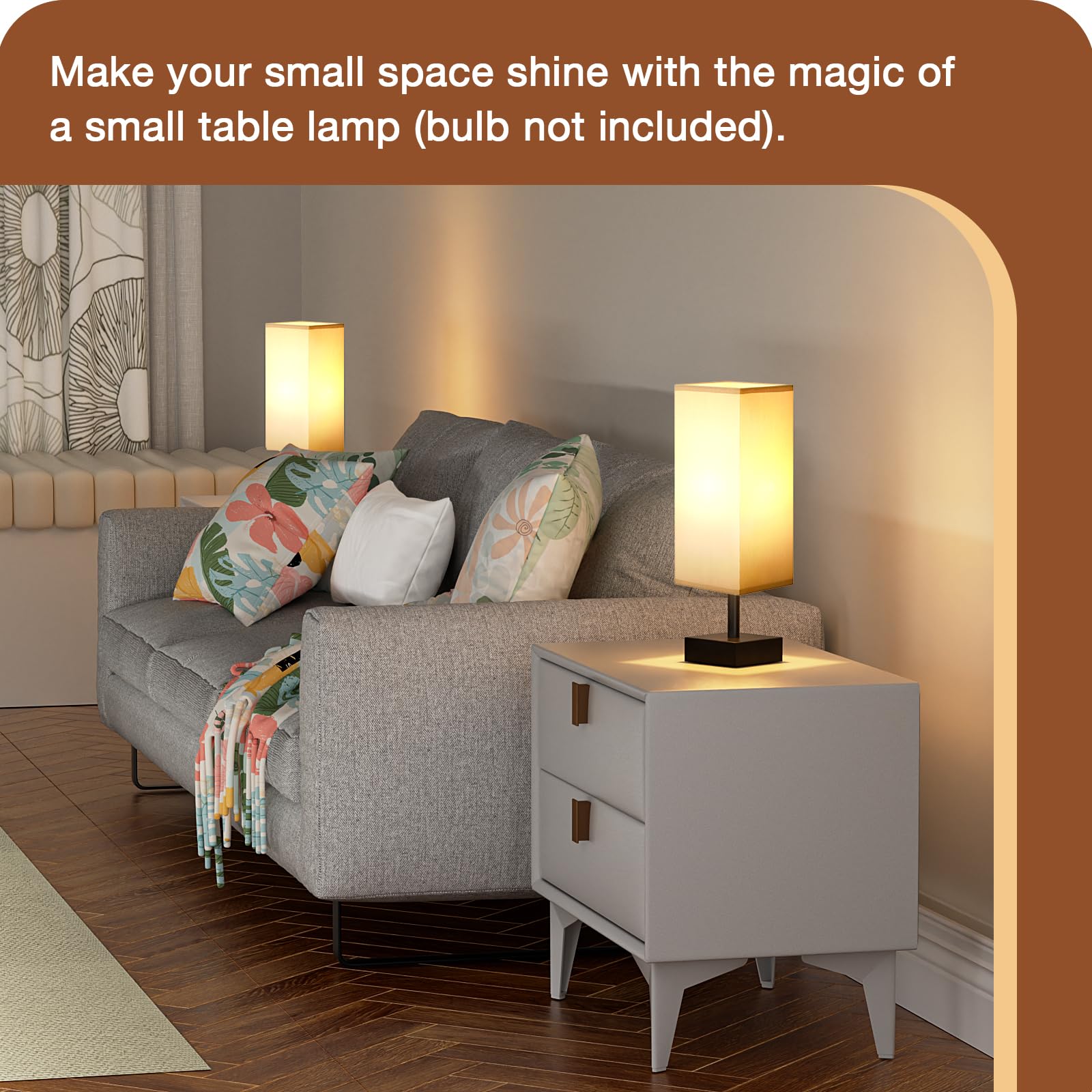 aooshine bedside lamp on nightstand showing cozy glow for late night reading