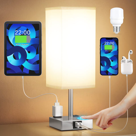 aooshine bedside lamp with touch base for effortless brightness adjustment.