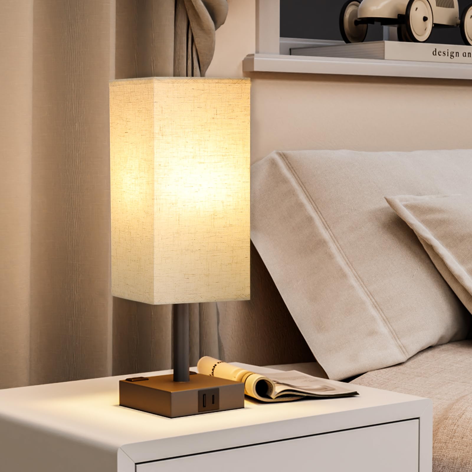 aooshine beige lamp fits compact desks with a 13.97-inch height