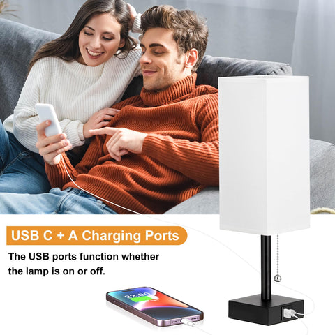 aooshine bedside lamps have a sturdy base for stable nightstand placement