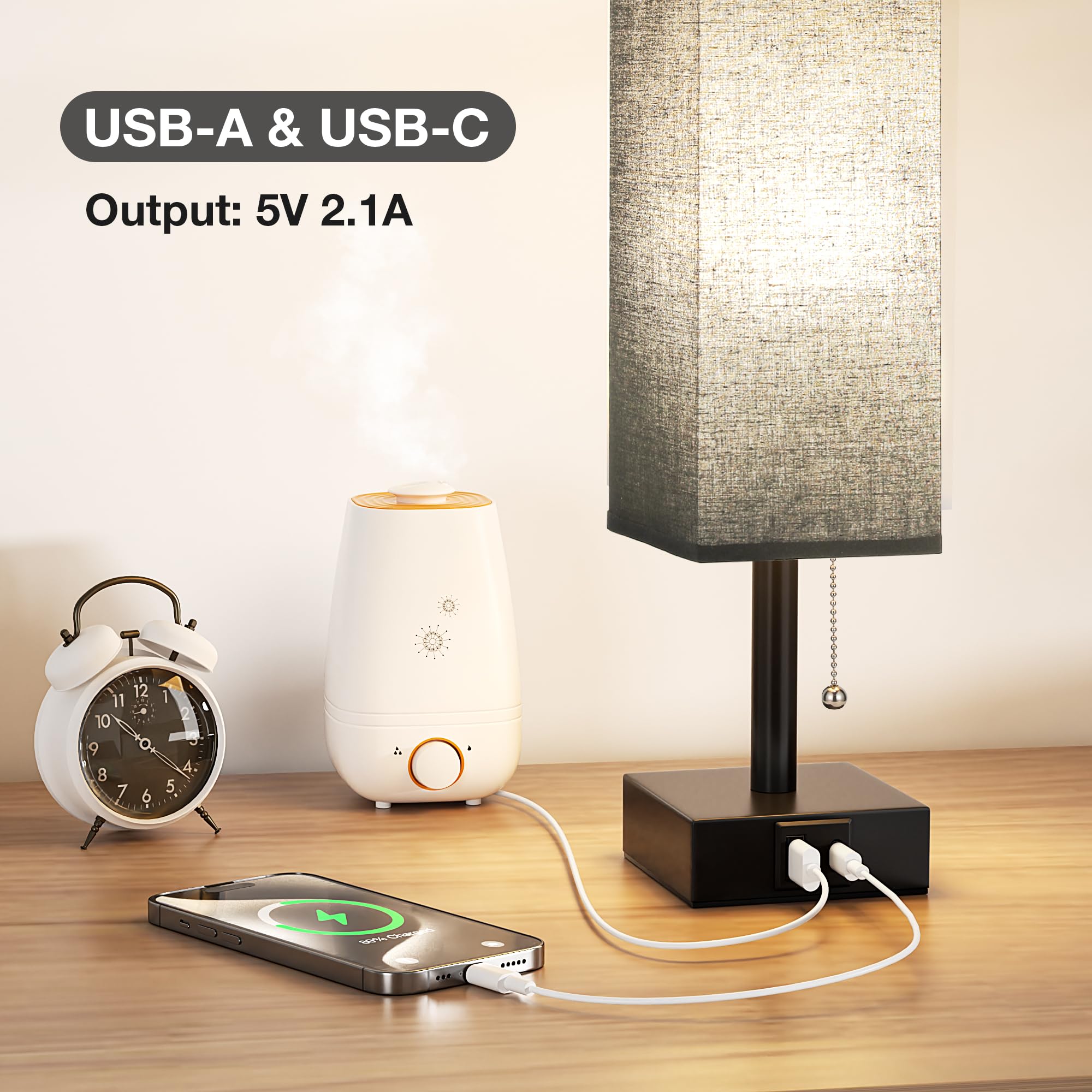 AOOSHINE bedside nightstand ambient light enhancing a cozy space