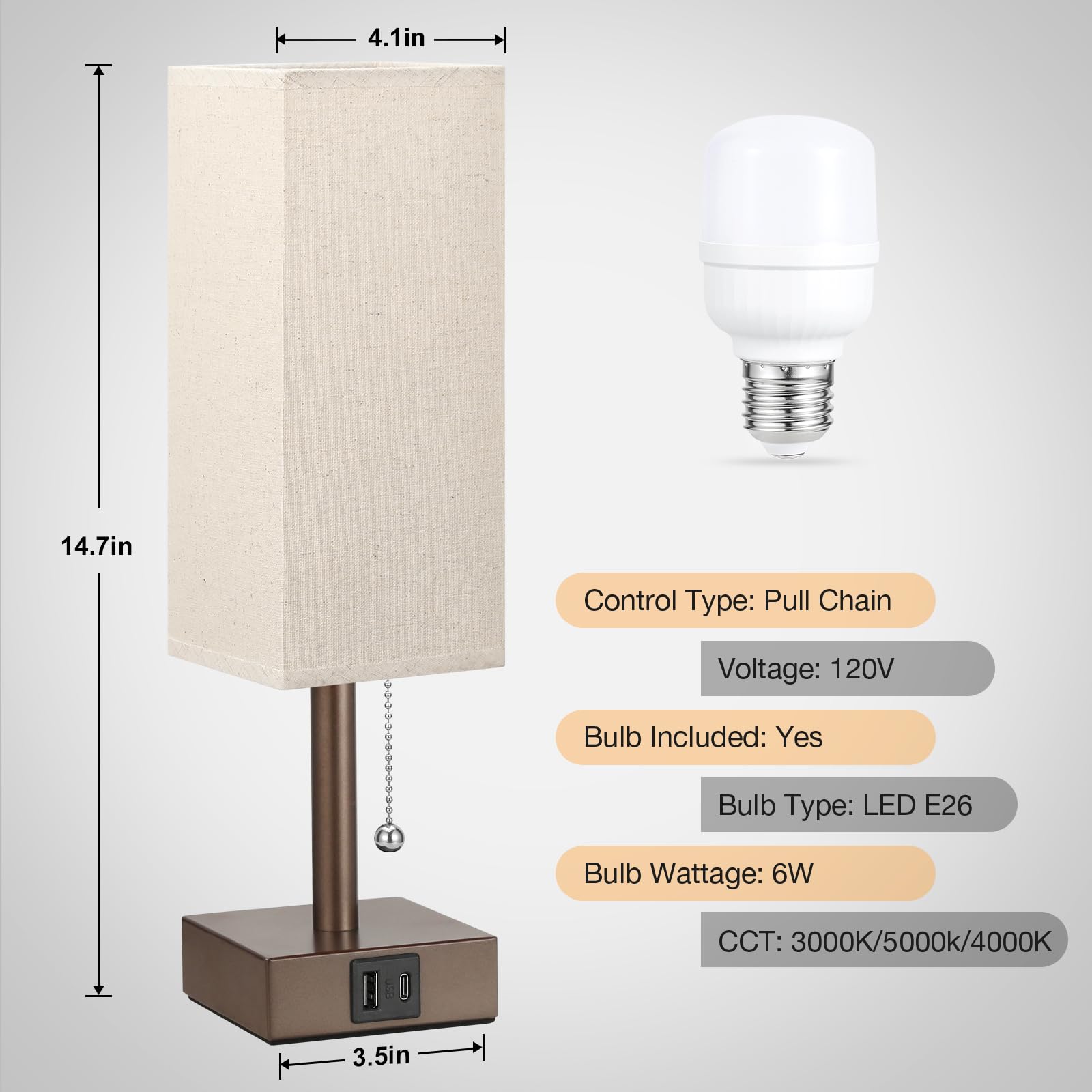 aooshine beige table lamp color temperature feature for mood-adjustable lighting.