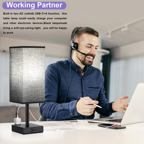 aooshine lamp with built-in AC outlet on base