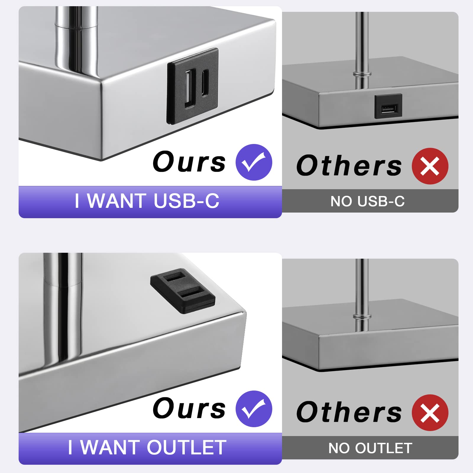 aooshine dual AC outlets ideal for charging and small appliances.