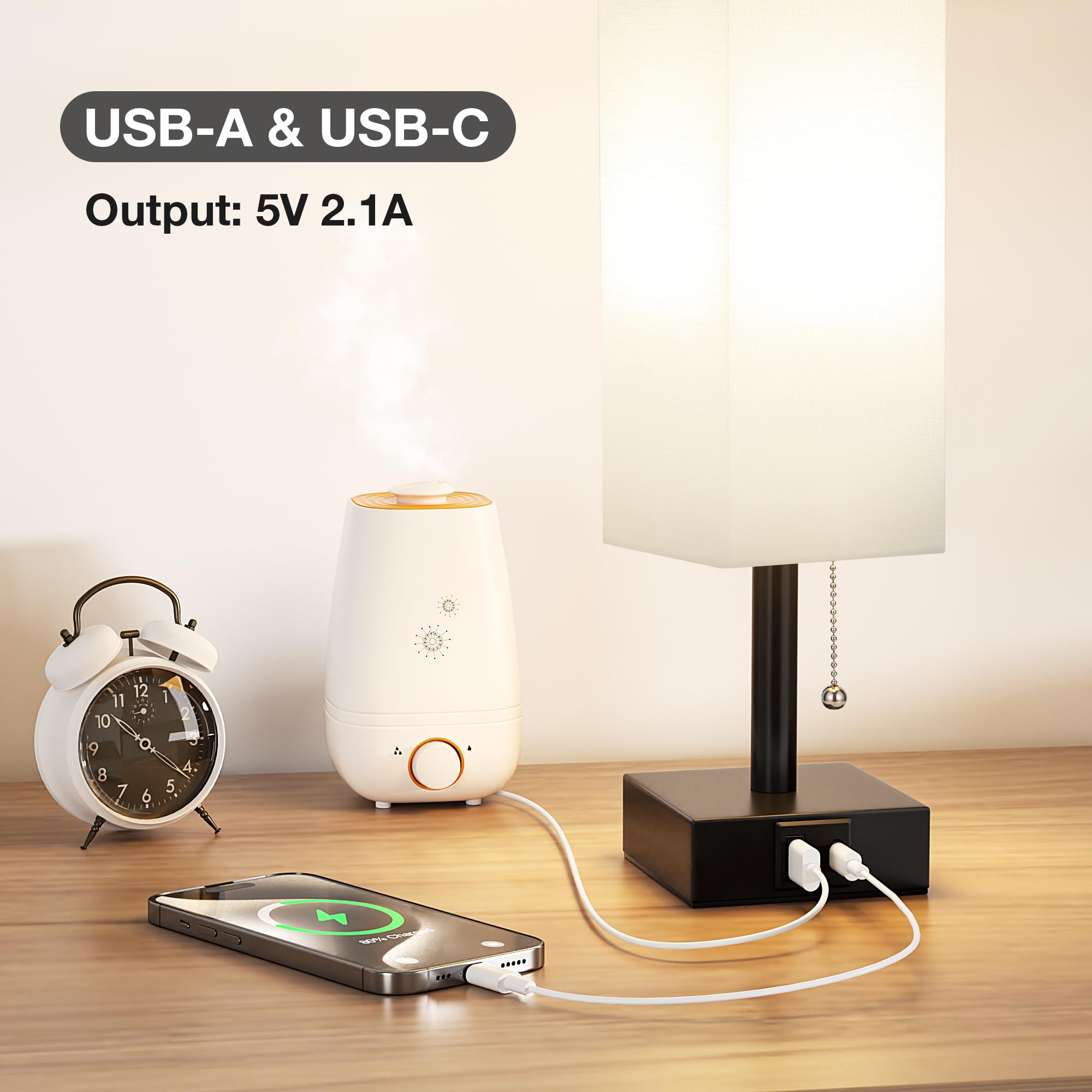 Aooshine lamp featuring a black base for a sleek, modern look