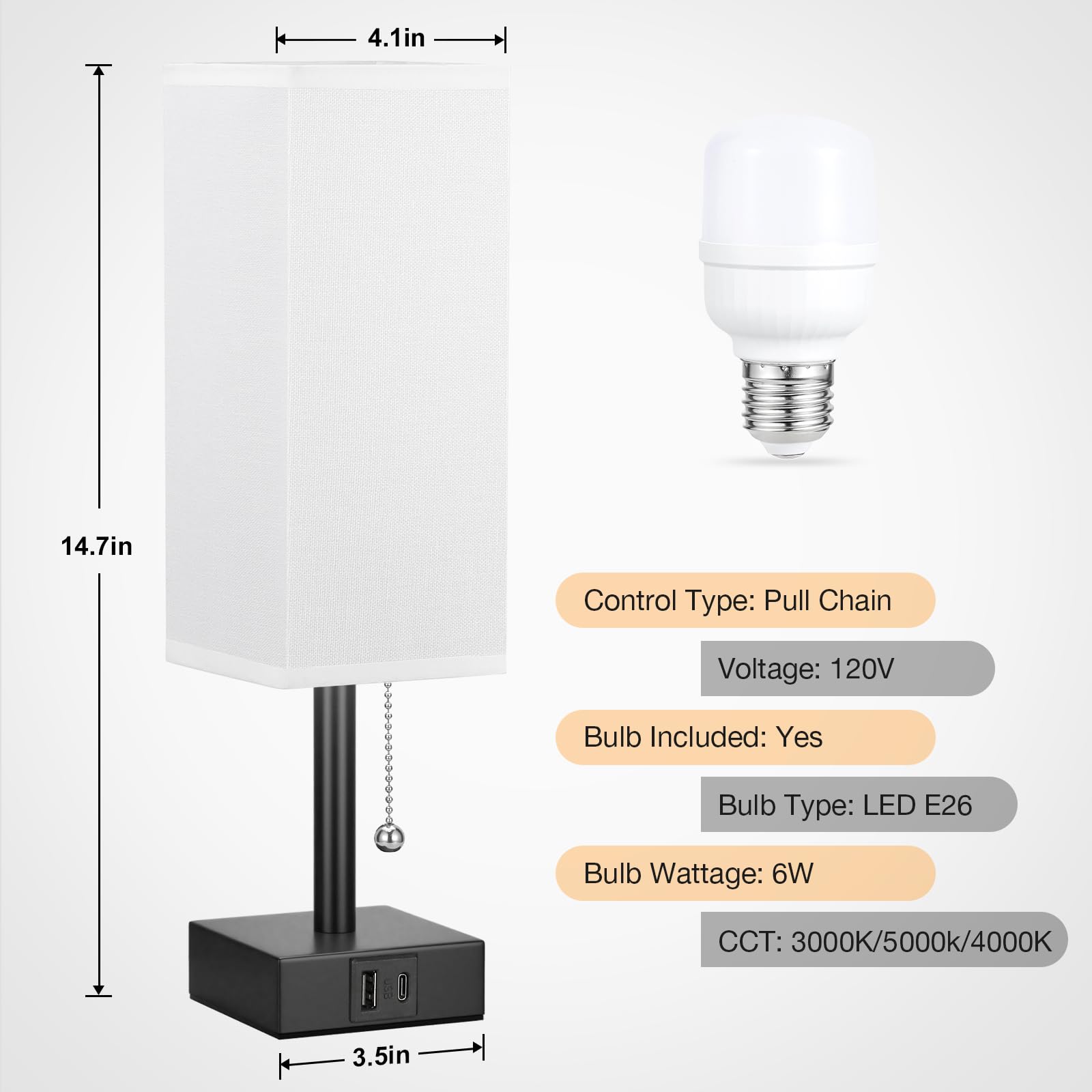 Aooshine lamp includes a bulb for immediate use