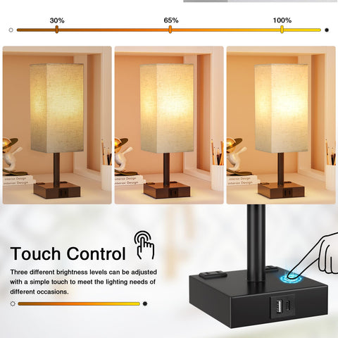 aooshine bedside lamp dimming control offers three brightness levels for study and relaxation