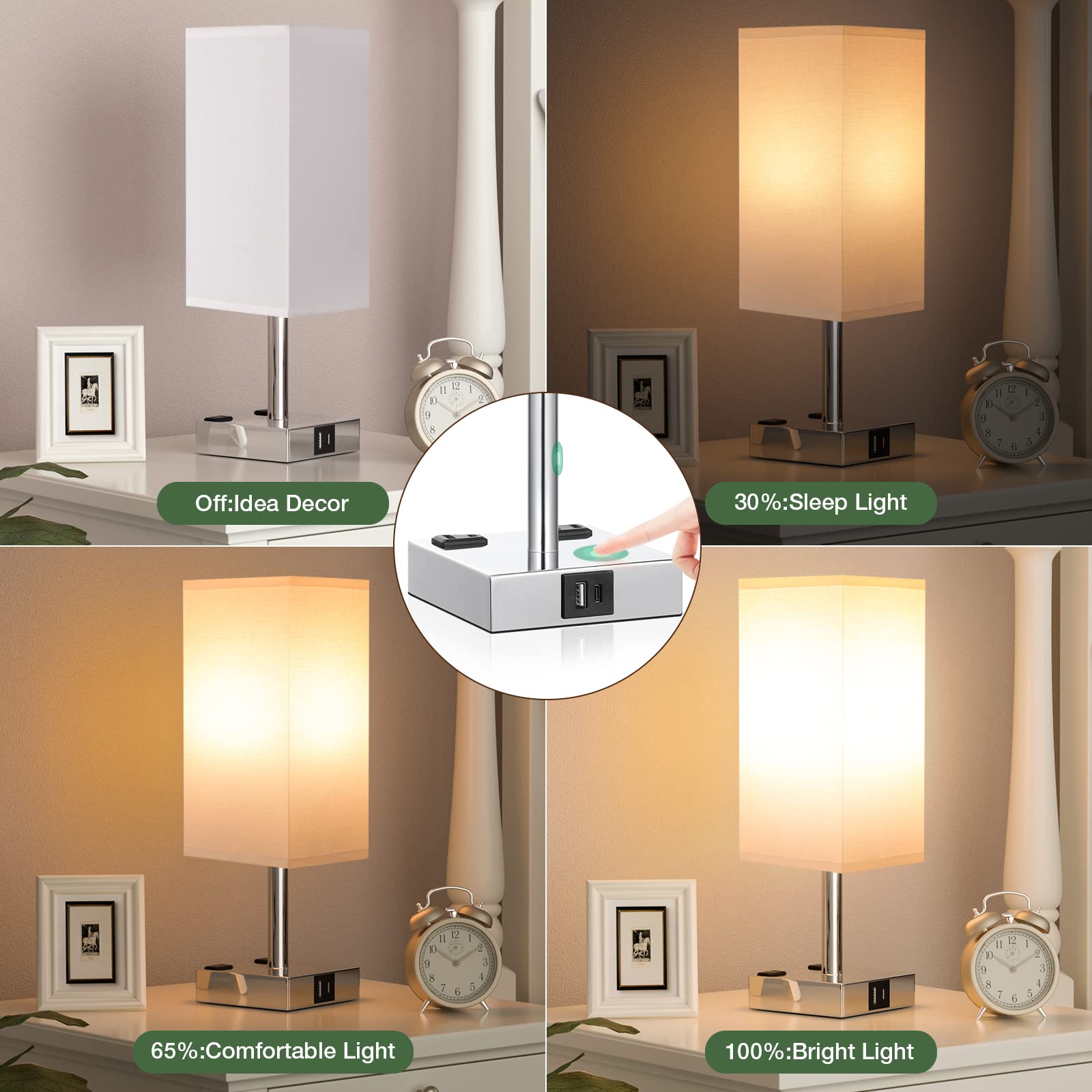 aooshine white linen shade closeup highlighting warm ambience