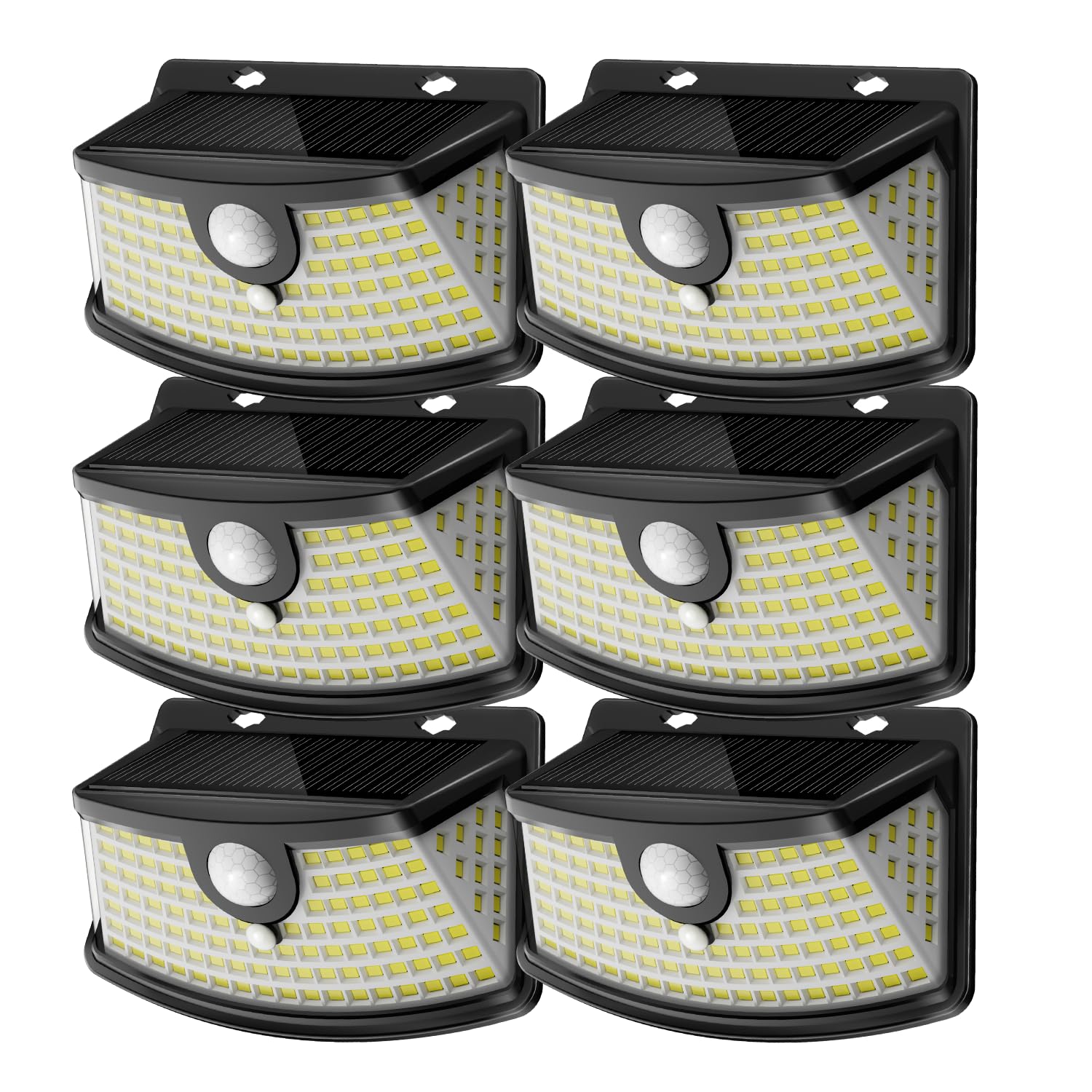 Aootek front-door solar motion light guiding entry at night with 120 LEDs.