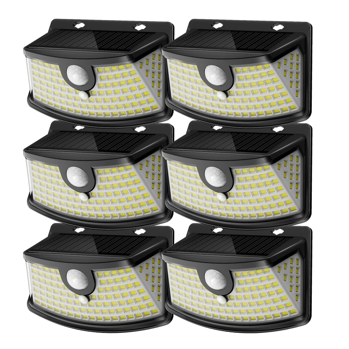 Aootek front-door solar motion light guiding entry at night with 120 LEDs.