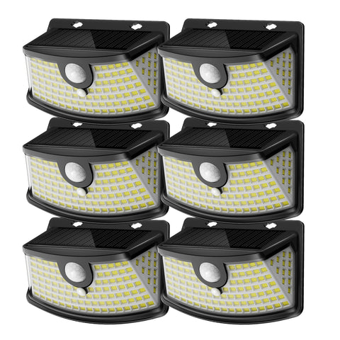 Aootek front-door solar motion light guiding entry at night with 120 LEDs.