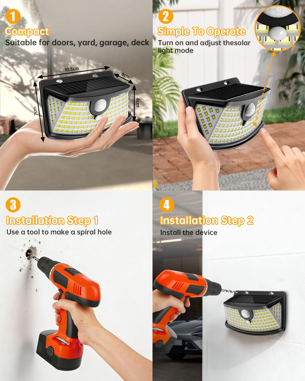 Aootek compact step light provides bright daylight-like illumination.