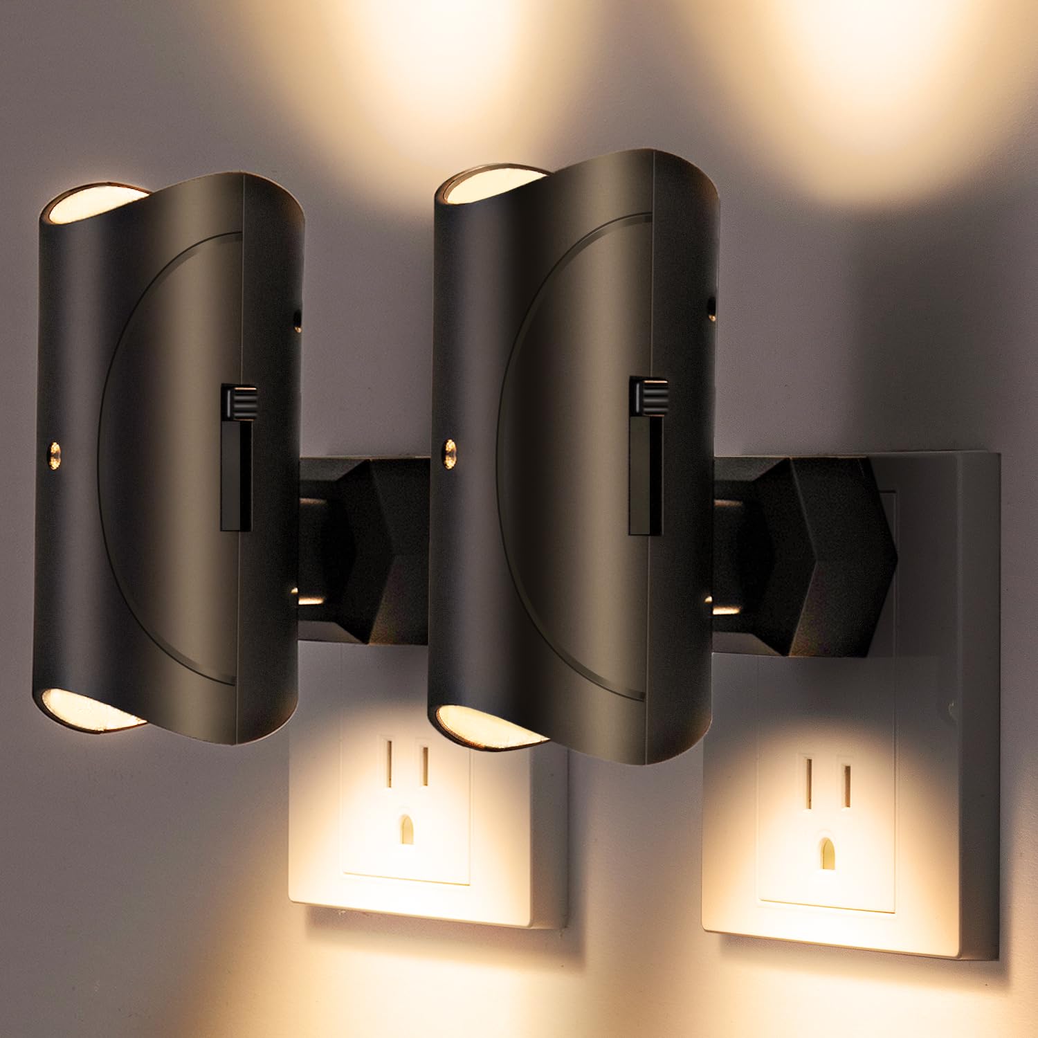 Aora Night Light dual-head setup provides flexible hallway lighting.