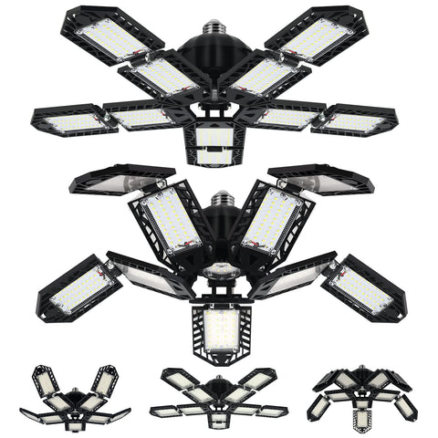 Aoretic LED garage lights front view with 10+1 panels for wide coverage