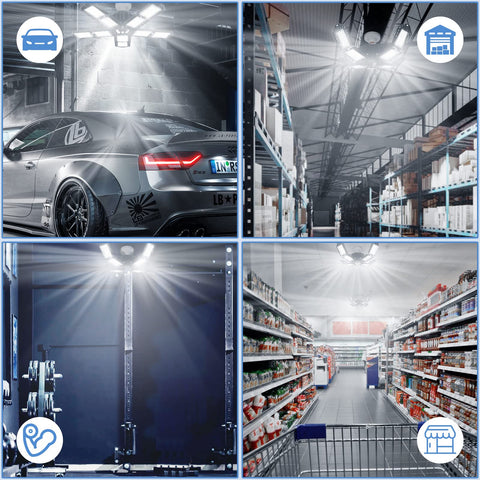 Aoretic LED garage lights 360-degree coverage