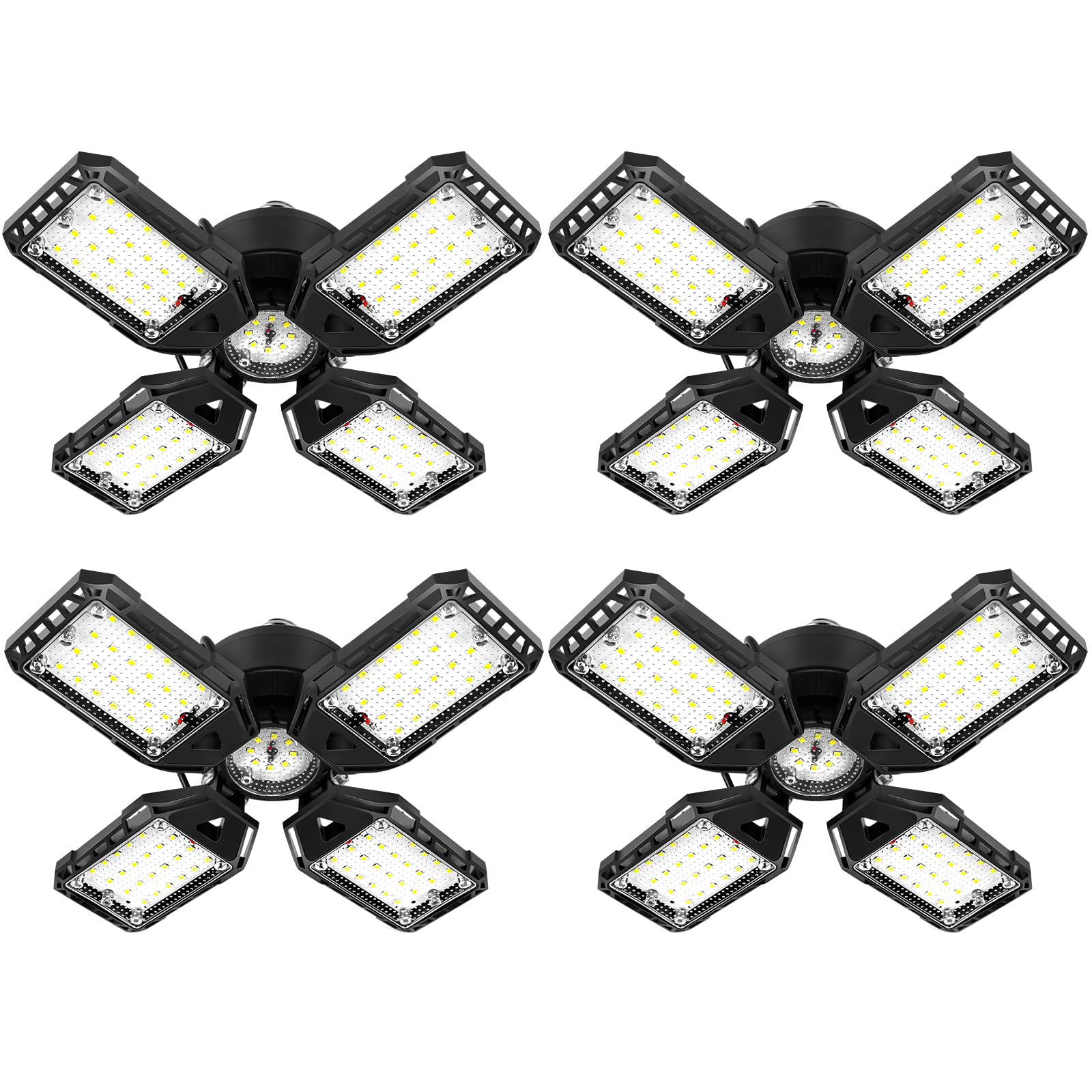 Aoretic LED garage lights 4-pack deliver bright, even illumination for garages.