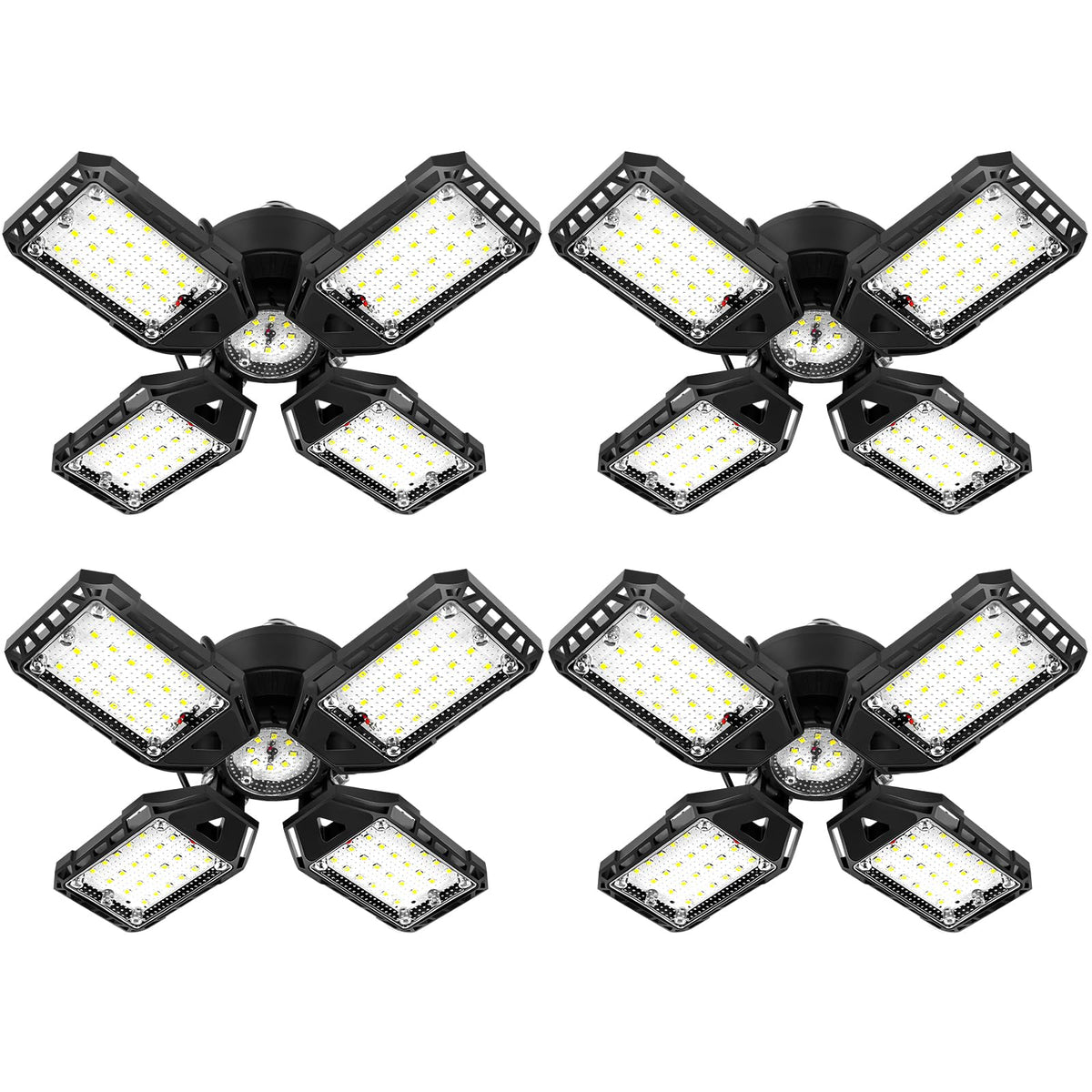 Aoretic LED garage lights 4-pack deliver bright, even illumination for garages.