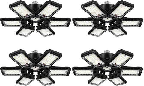 Aoretic LED garage light with 6+1 deformable panels for flexible illumination.
