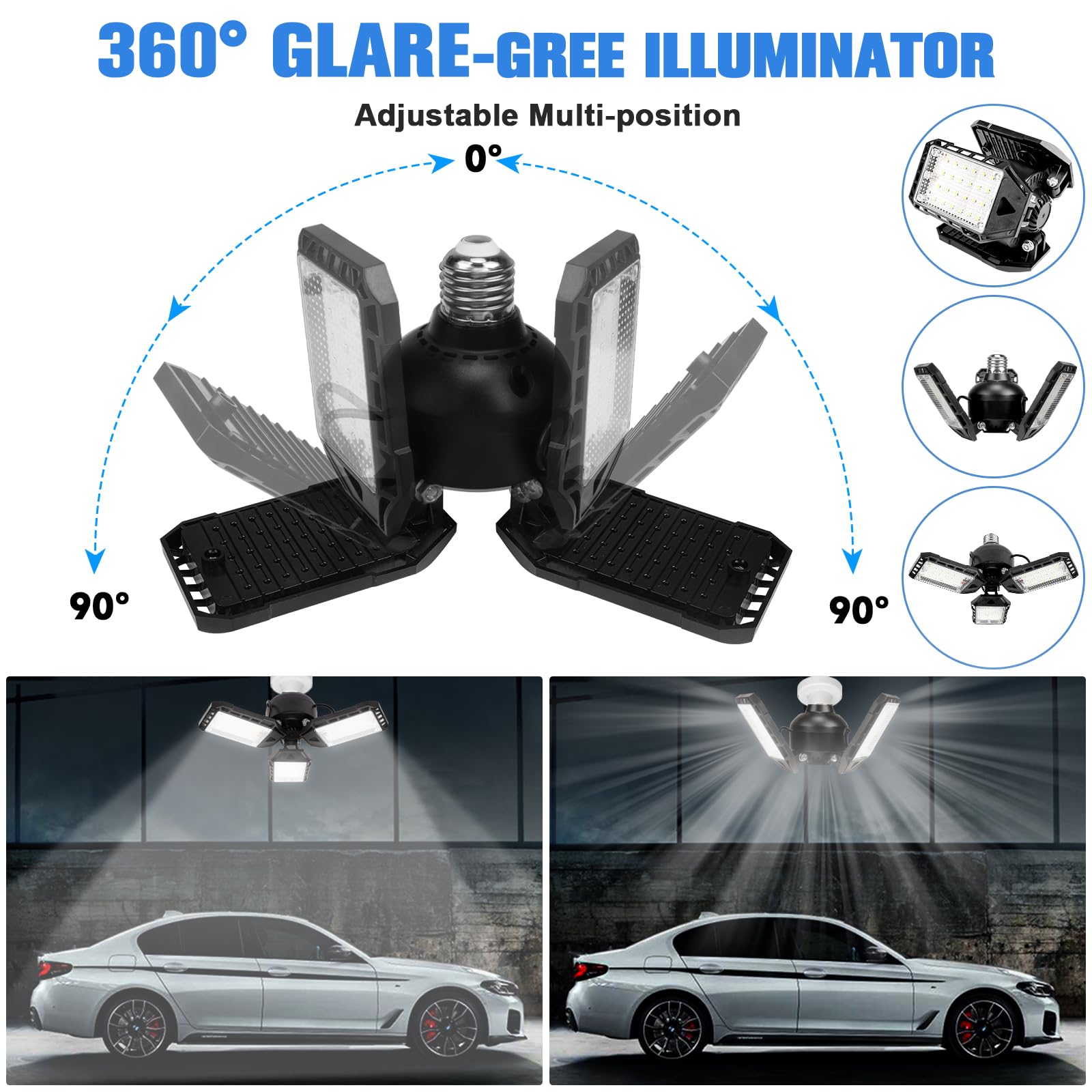 Aoretic LED light with 8000 lumens for bright workshop illumination