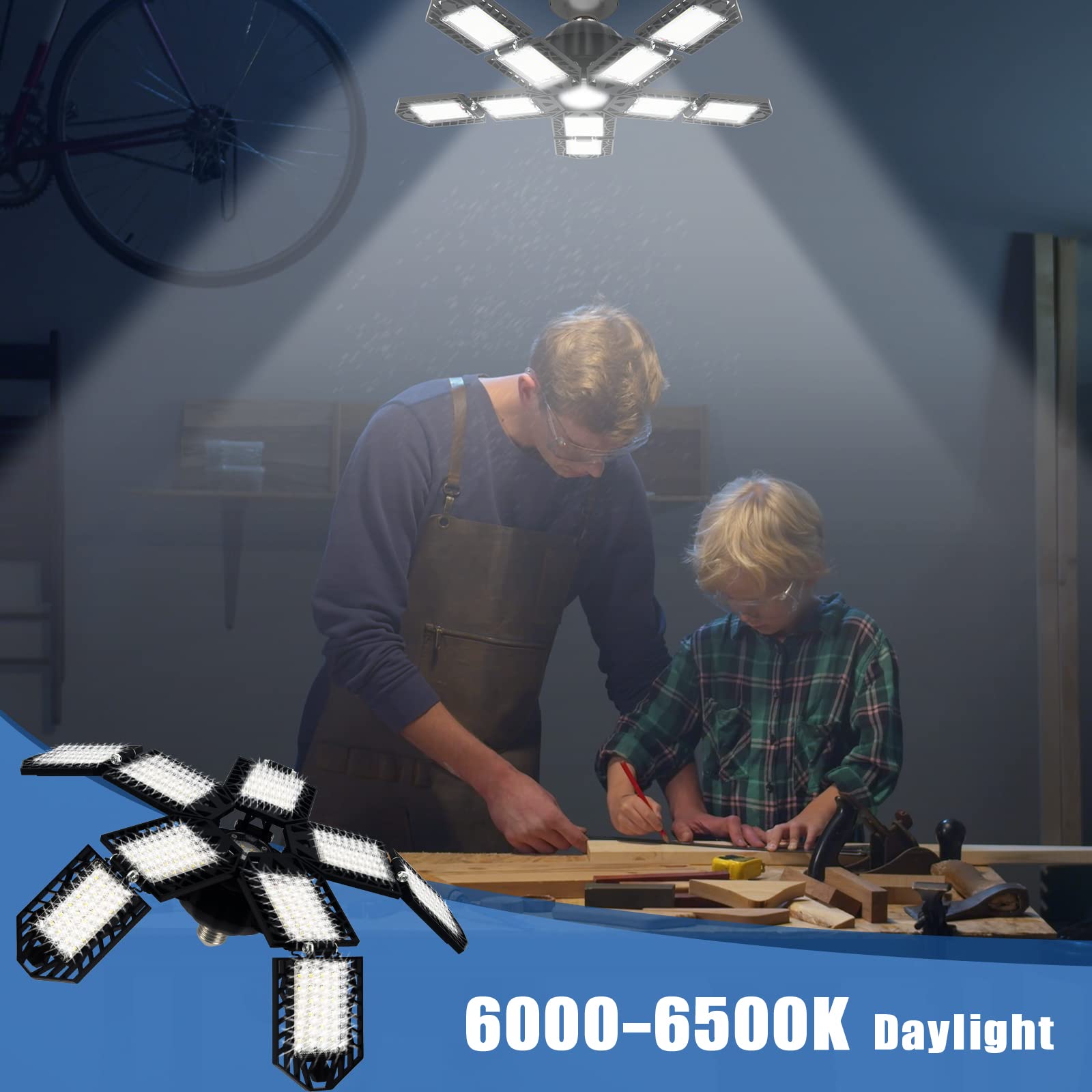 Aoretic LED garage lights suitable for basement and barn workspaces