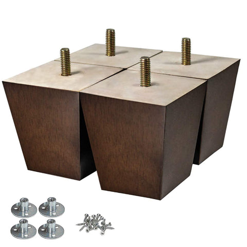 AORYVIC 3-inch sofa legs in brown finish ready for quick installation.