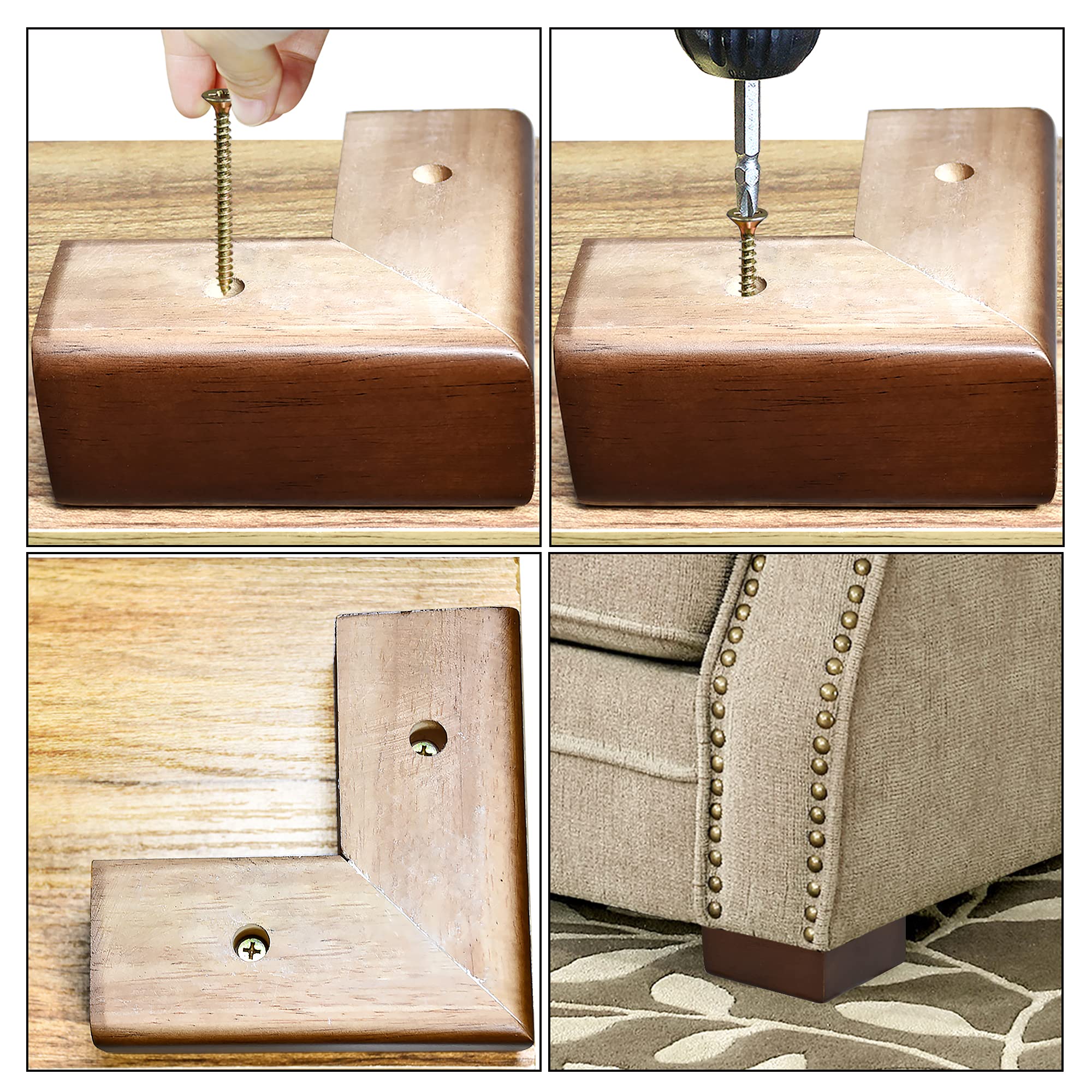 AORYVIC bed lifters 4-pack raise beds for easier cleaning under furniture.