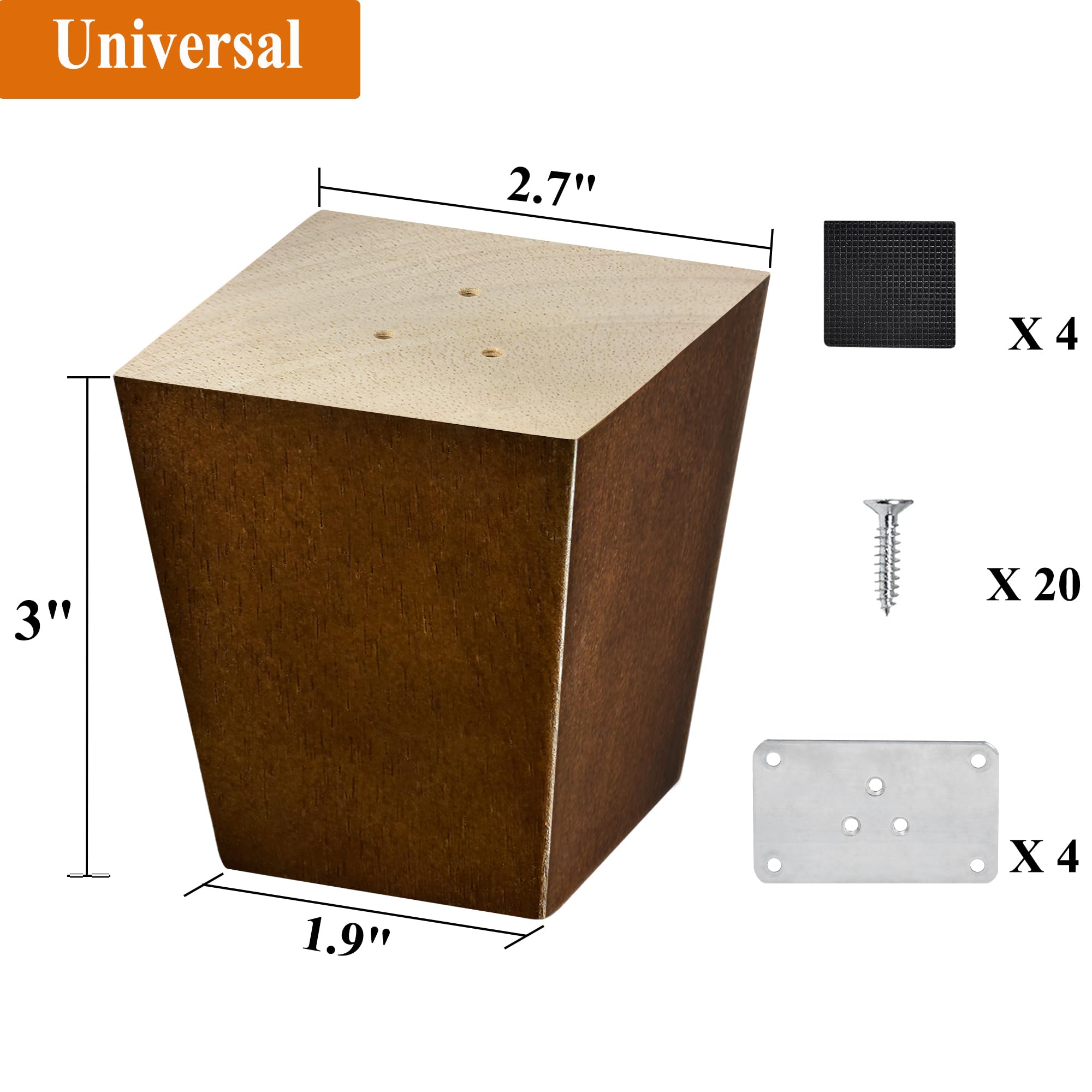 AORYVIC bed-riser compatible leg suitable for varied bed frames.