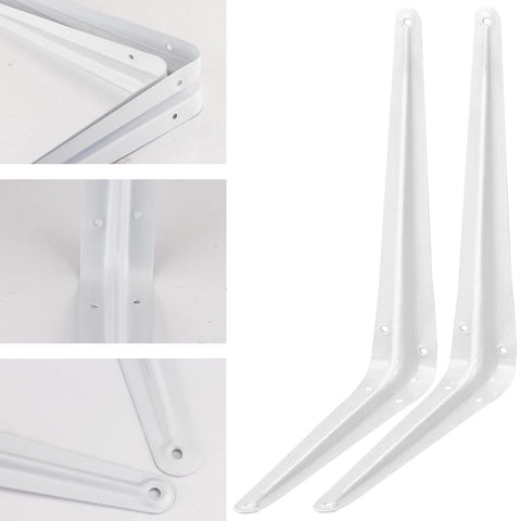 AOSDANTING 12x10 white shelf bracket fits lumber boards 12 inches deep and up.
