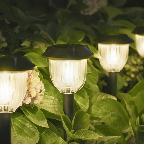 AOSEA Bright 10-pack solar lights outdoor—durable design for welcoming night ambiance.