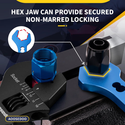 AOOSEDOO locking tool for AN fittings reduces slippage on aluminum adapters.