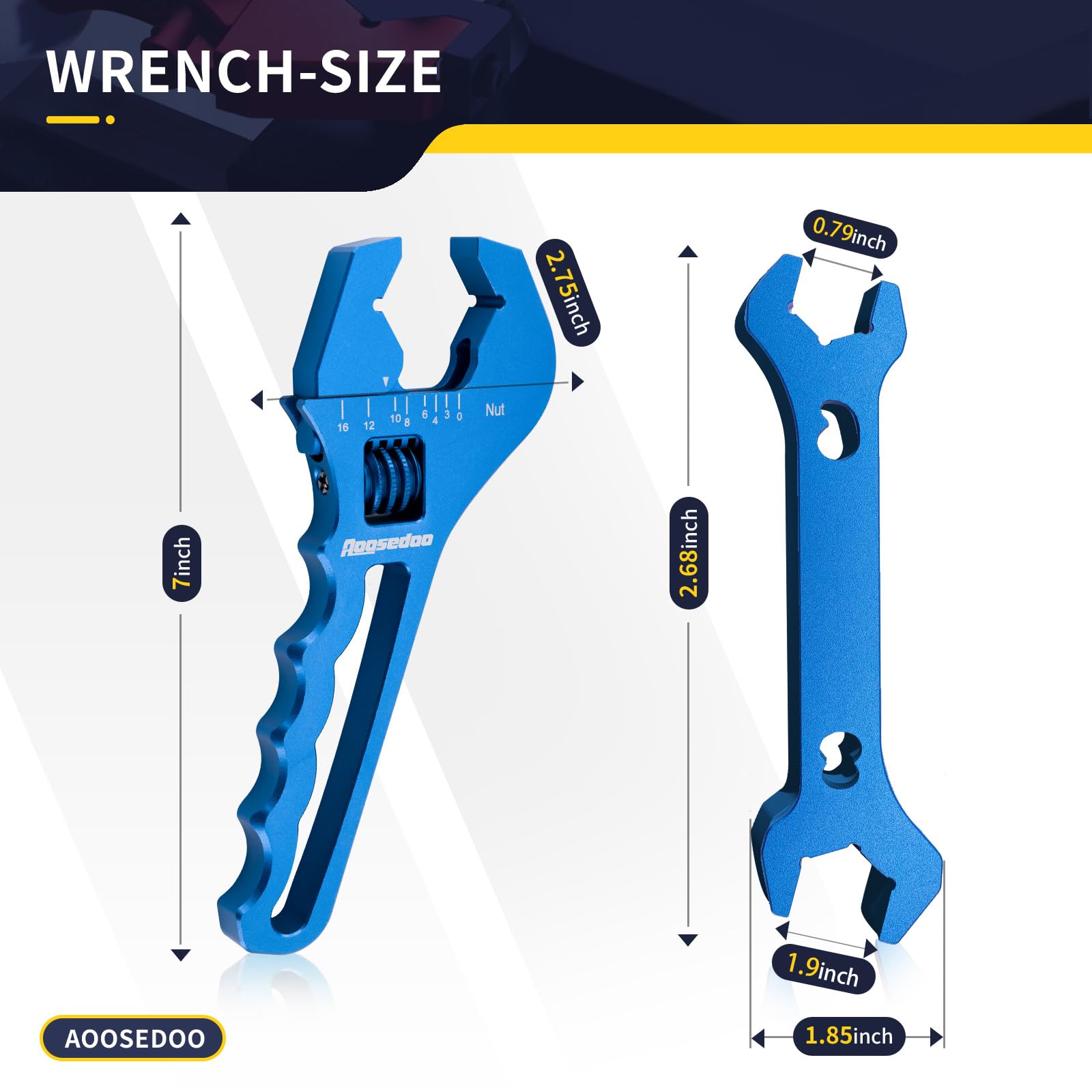 AOOSEDOO automotive AN hose wrench blue supports quick hose connections.
