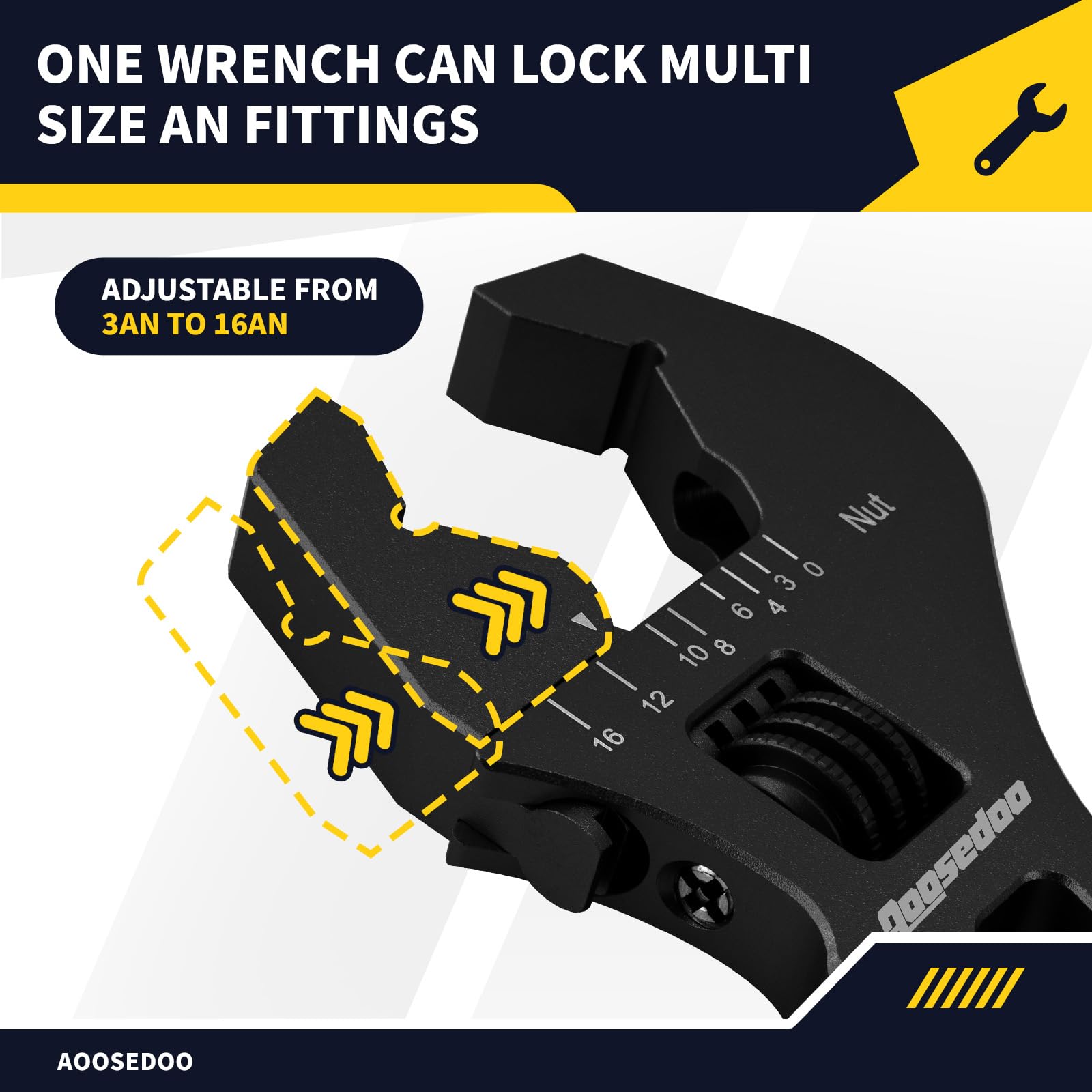 AOOSEDOO double-ended wrench handles 6AN and 8AN sizes with quick access.