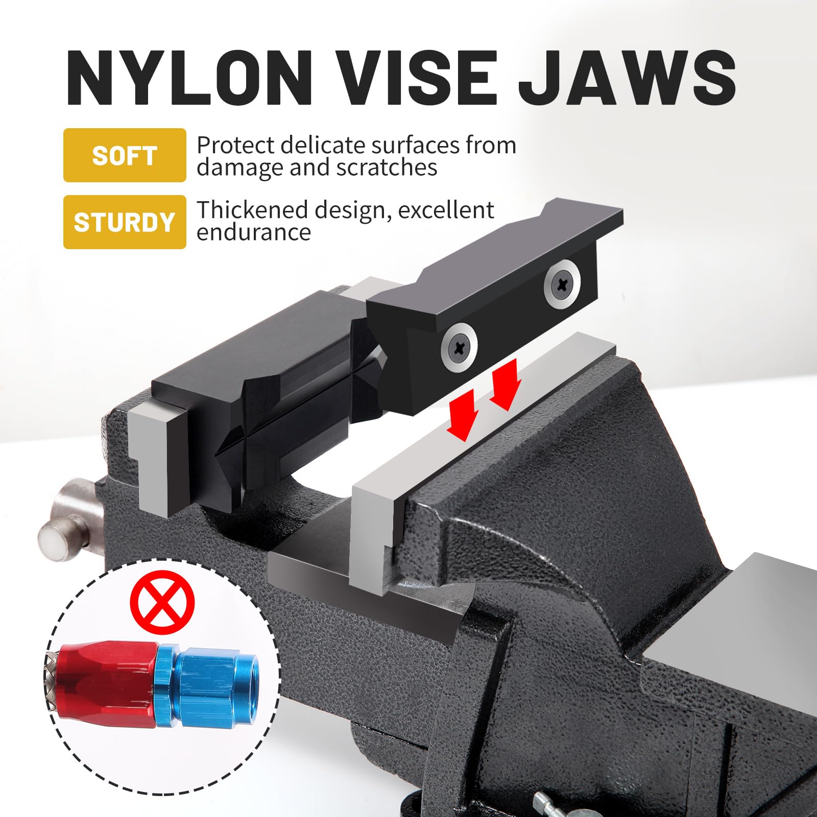 AOOSEDOO pad in-use on a bench vise demonstrates versatile protection.