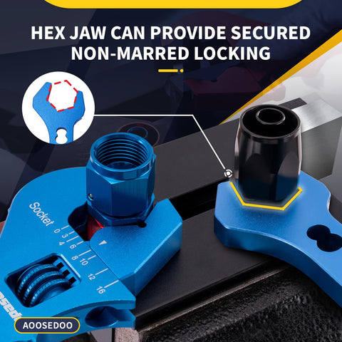 AOOSEDOO wrench with wrapped jaws protects fittings during use.