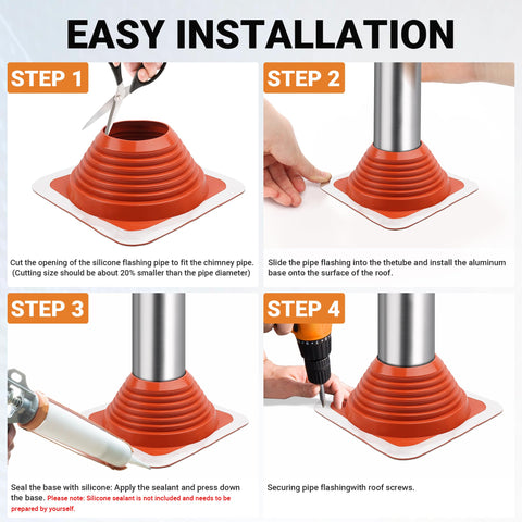 Aothotop flashing boot shows screws included for quick, tool-free installation