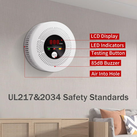 AOTIQUAL wall-mount-ready detector fits living rooms and hallways.