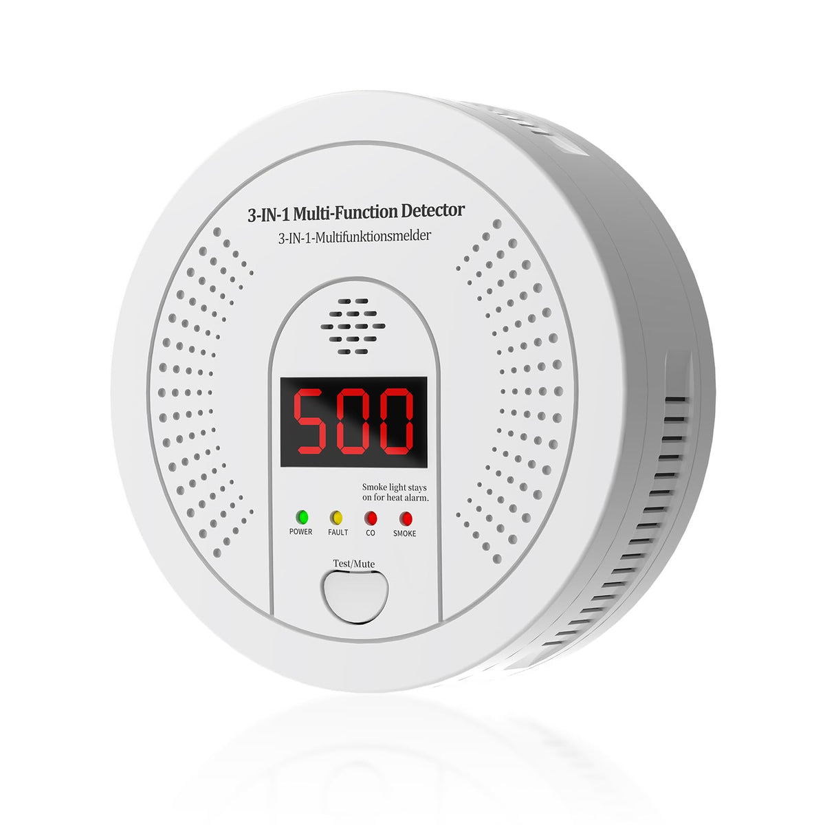 AOTIQUAL 3-in-1 detector front view for home safety monitoring.