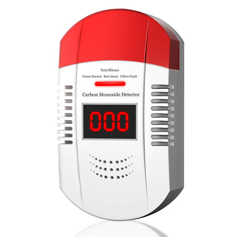 AOTIQUAL carbon monoxide detector with digital display for real-time monitoring.