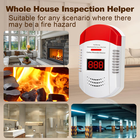 AOTIQUAL sleek plug-in CO detector with easy setup.