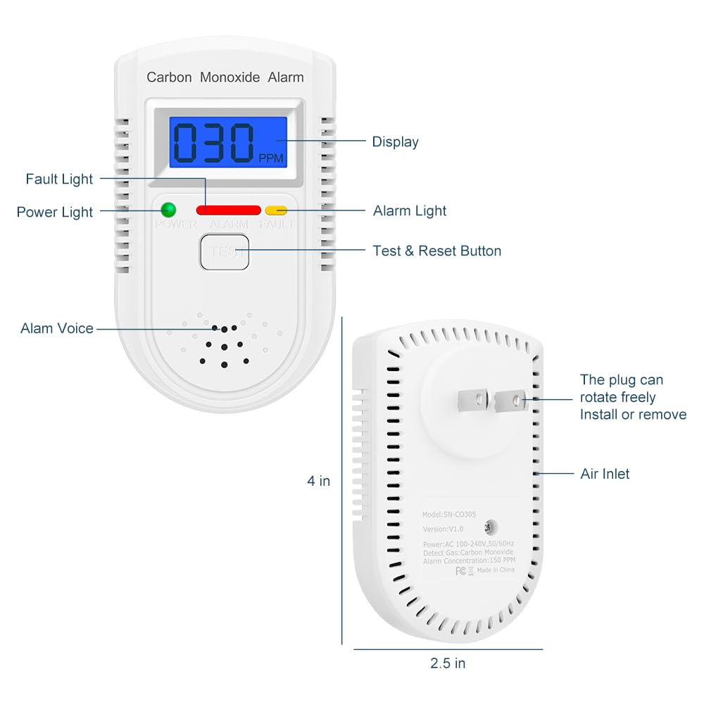 AOTIQUAL CO detector with digital display for quick monitoring