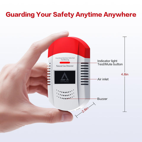AOTIQUAL gas detector emits a loud audible alarm for immediate leak warnings.