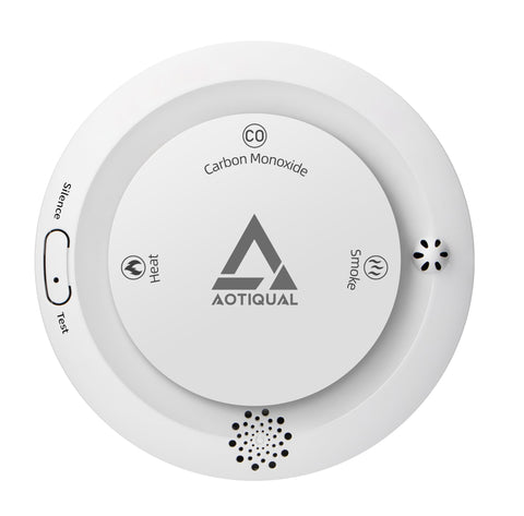 AOTIQUAL smoke detector front view for reliable home safety