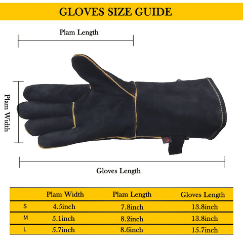 AOUCHI heat-resistant gloves ideal for kitchen, BBQ, and fireplace tasks.