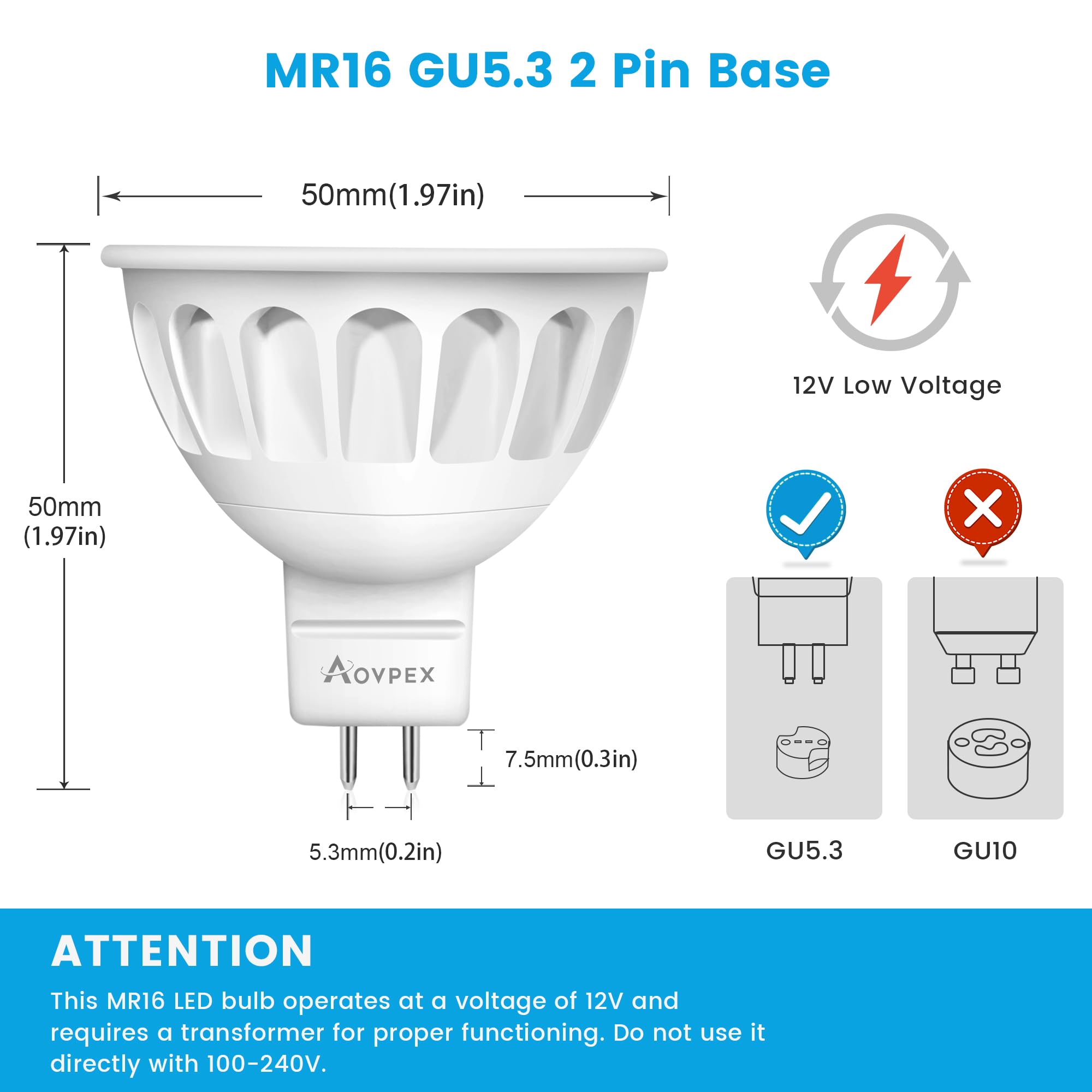 Aovpex MR16 bulbs in outdoor landscape setup for dramatic night accents