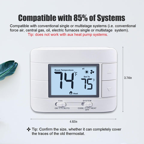 24VAC compatibility with many conventional HVAC systems
